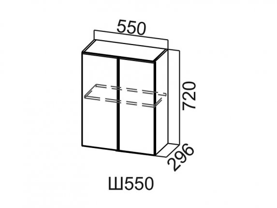 Шкаф навесной 550 Ш550 Вектор 550х720х296