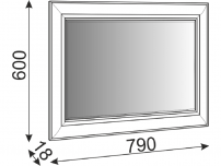 Зеркало Саванна М07 ШхВхГ 790х600х18 мм